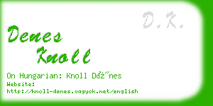 denes knoll business card